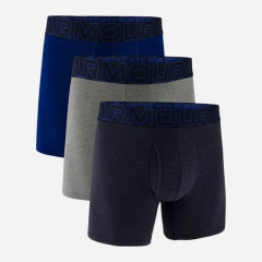 Труси UA Underwear Boxers UA PERFORMANCE COTTON - SOLID 6 3PK Синій, Сірий, Темно-синій 2XL (1383889-410 2XL)