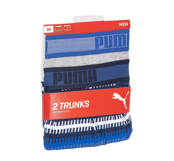 Труси-боксери Puma Worldhood Stripe Trunk 2-pack XL gray/blue 501004001-010