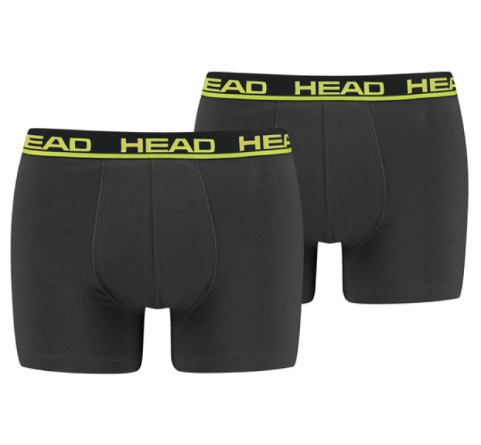 Труси-боксери Head BASIC BOXER 2P Графітовий, Жовтий L (701202741-009 L)