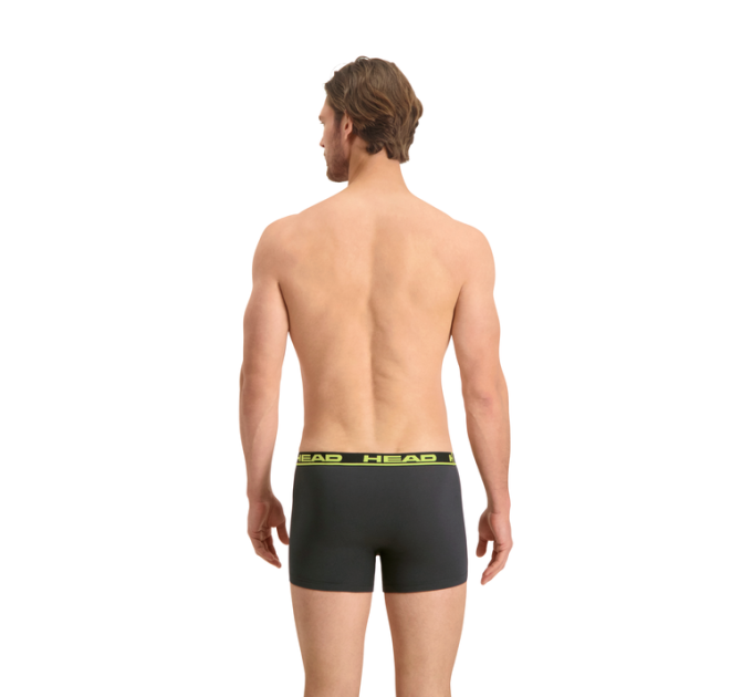 Труси-боксери Head BASIC BOXER 2P Графітовий, Жовтий L (701202741-009 L)