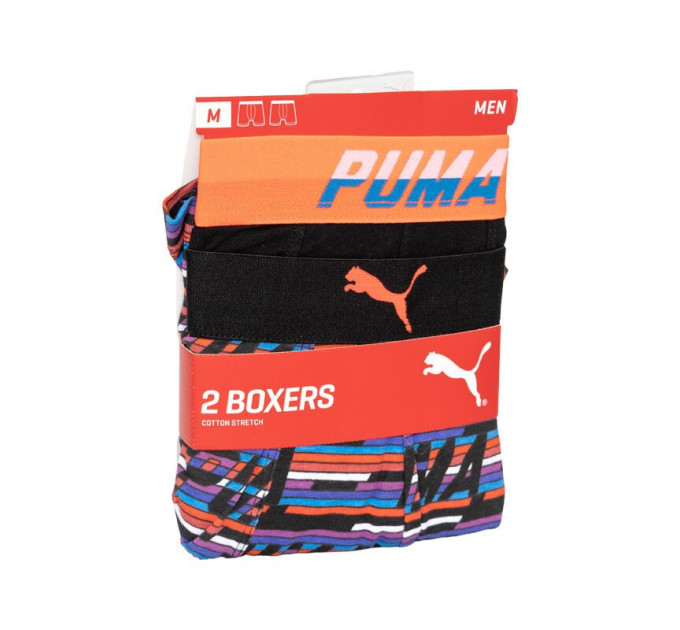Труси-боксери Puma Logo AOP Boxer 2-pack S black/orange/blue 501003001-030