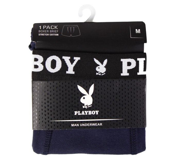 Труси-боксери Playboy Men's Underwear Classic 1-pack L blue ANNYA-0309