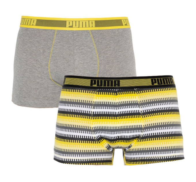Труси-боксери Puma Worldhood Stripe Trunk 2-pack L gray/yellow 501004001-020