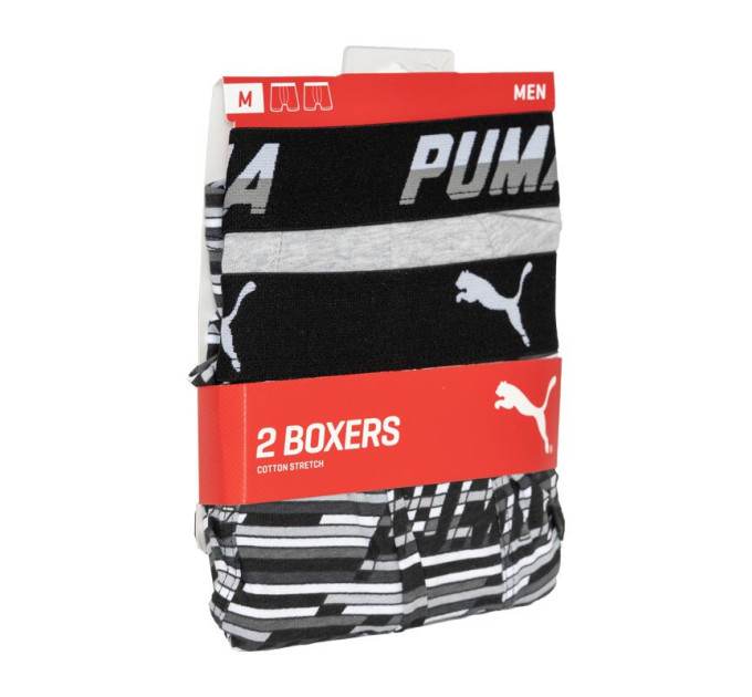 Труси-боксери Puma Logo AOP Boxer 2-pack S gray/white/black 501003001-200