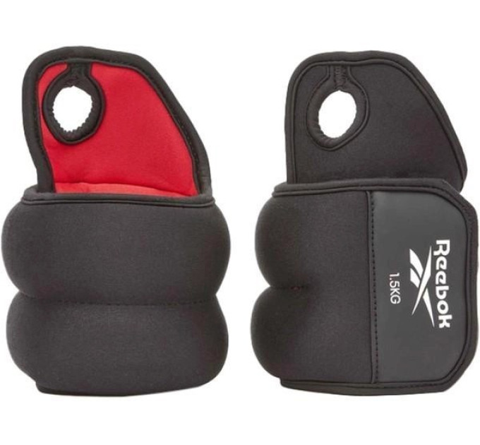 Обважнювачі зап'ястя Reebok Wrist Weights чорний, червоний Уні 1 кг RAWT-11211 Обважнювачі зап'ястя Reebok Wrist Weights чорний, червоний Уні 1 кг RAWT-11211