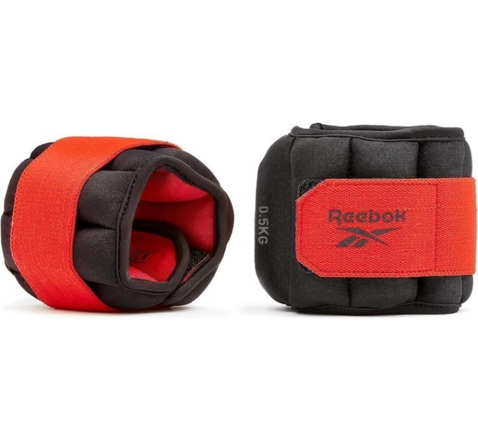 Обважнювачі щиколотки Reebok Flexlock Ankle Weights чорний, червоний Уні 0.5 кг RAWT-11270