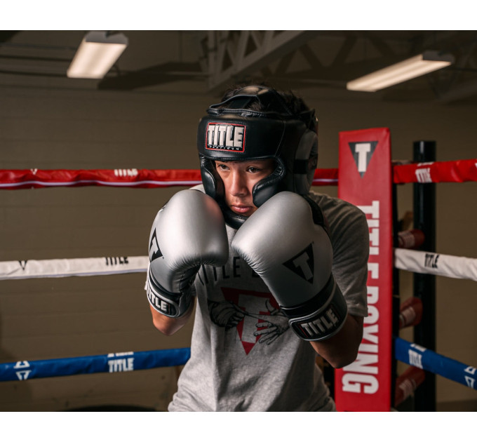 Боксерський шолом TITLE Platinum Premier Full 2.0 Black M (капа в комплекті)