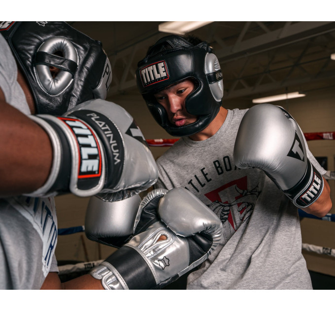 Боксерський шолом TITLE Platinum Premier Full 2.0 Black M (капа в комплекті)