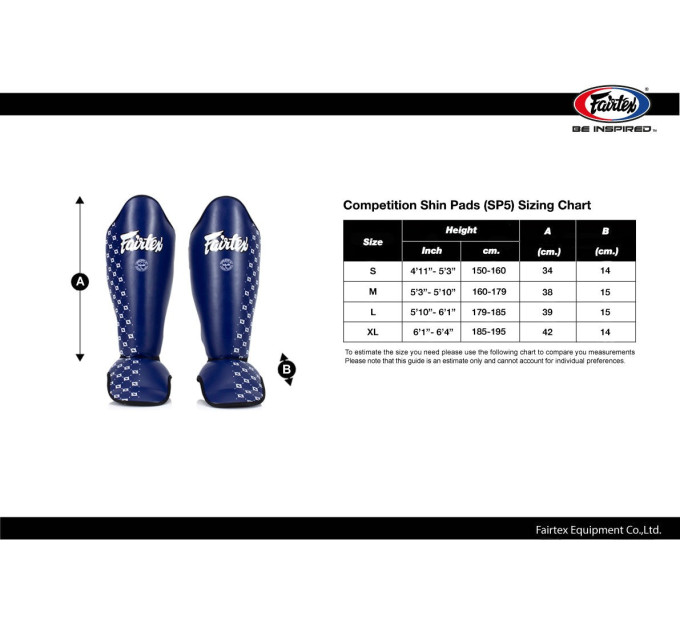 Захист гомілки та стопи Fairtex SP5 Shin Pads Black XL