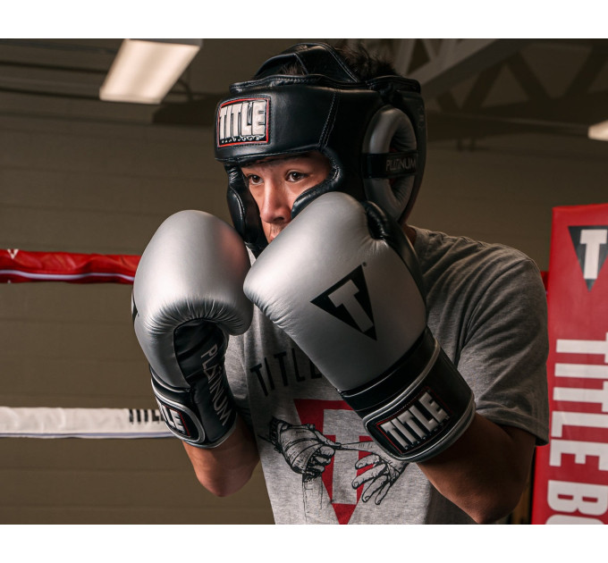 Боксерський шолом TITLE Platinum Premier Full 2.0 Black L (капа в комплекті)