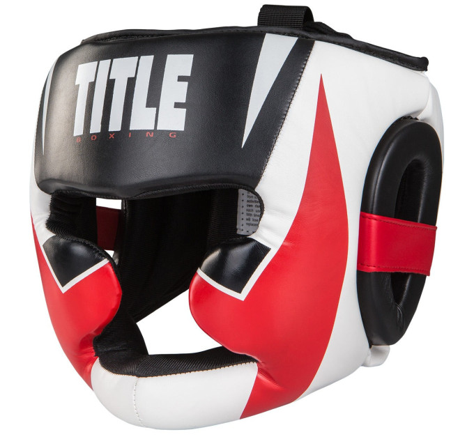Боксерський шолом TITLE MMA Command Full Black/Red/White L (капа в комплекті)