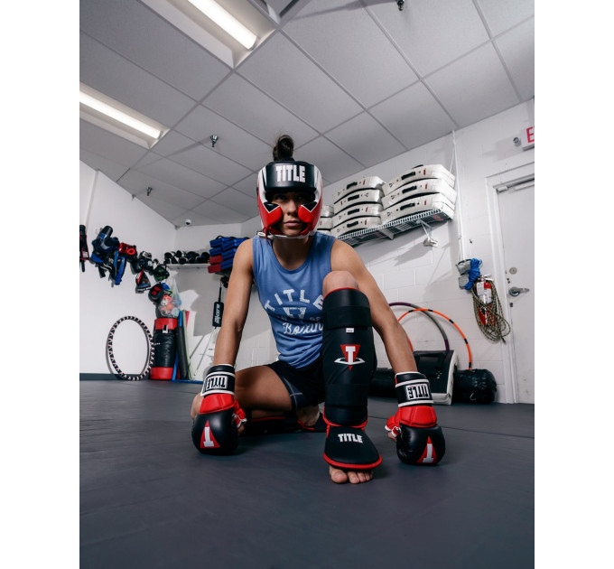 Боксерський шолом TITLE MMA Command Black/White/Red L (капа в комплекті)