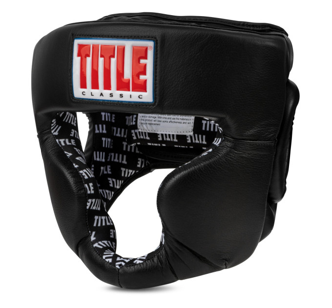 Боксерський шолом TITLE Classic Full Coverage Training Headgear 2.0 Black M (капа в комплекті)