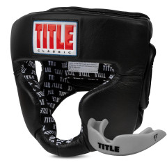 Боксерський шолом TITLE Classic Full Coverage Training Headgear 2.0 Black M (капа в комплекті)